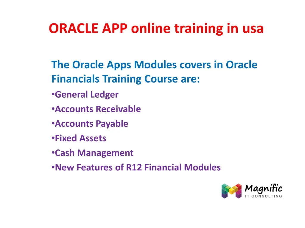 oracle app online training in usa