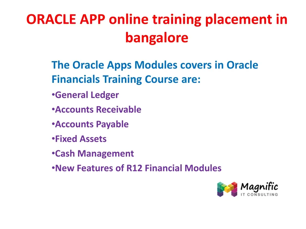 oracle app online training placement in bangalore