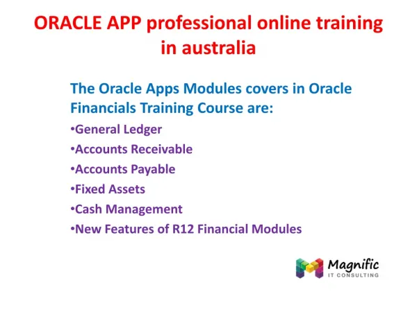ORACLE APP professional online training in australia