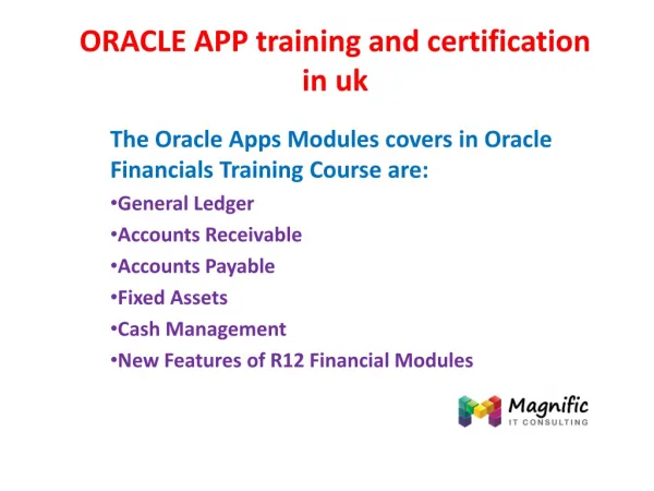 ORACLE APP training and certification in uk