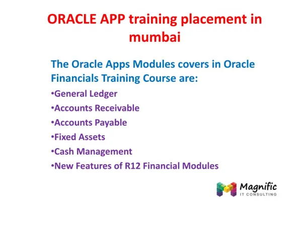 ORACLE APP training placement in mumbai