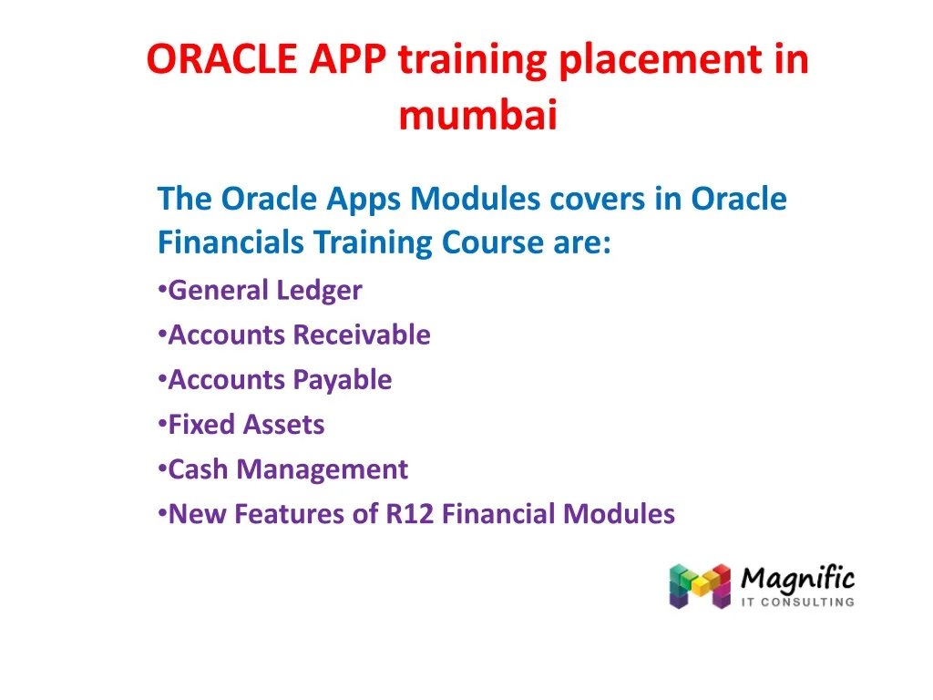 oracle app training placement in mumbai