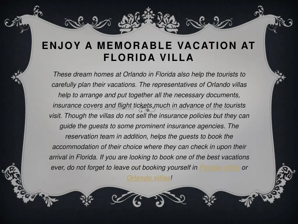 enjoy a memorable vacation at florida villa