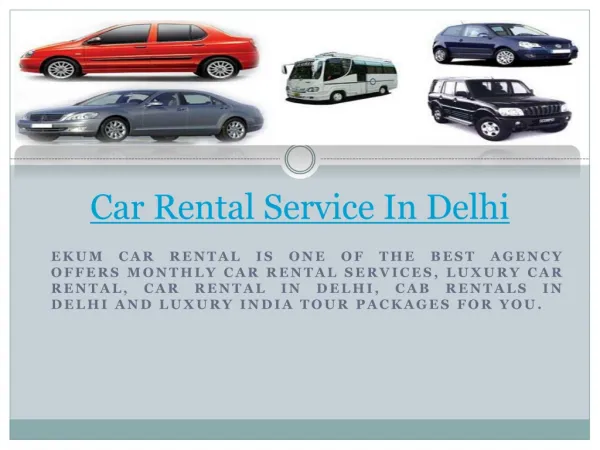 car rental service In Delhi