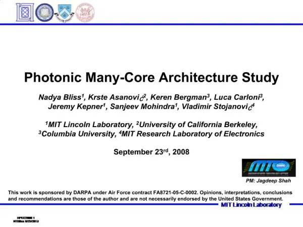 Photonic Many-Core Architecture Study