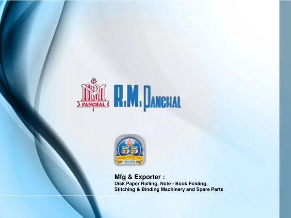 r.m. panchal : paper folding machine mfg