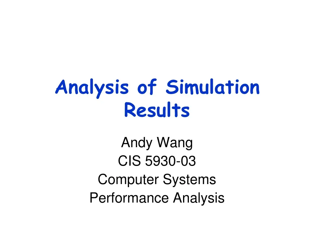 analysis of simulation results