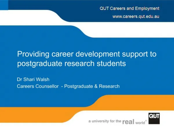 Providing career development support to postgraduate research students