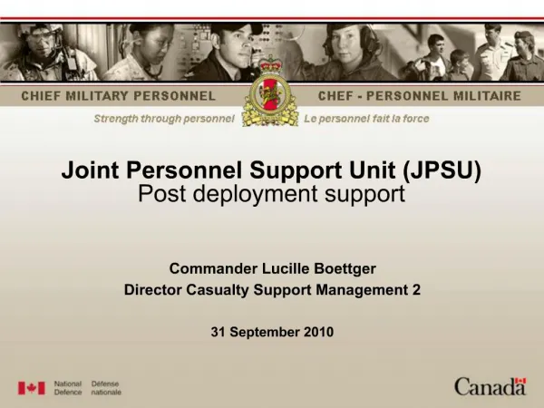 Joint Personnel Support Unit JPSU Post deployment support