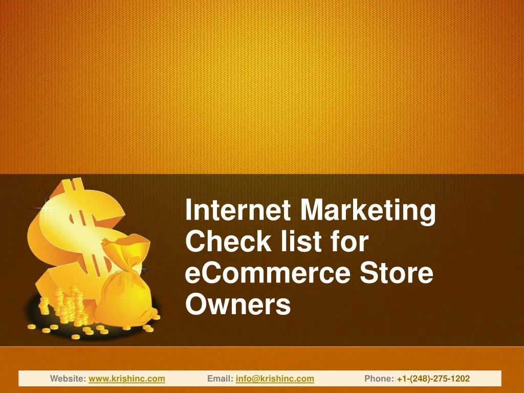 internet marketing check list for ecommerce store