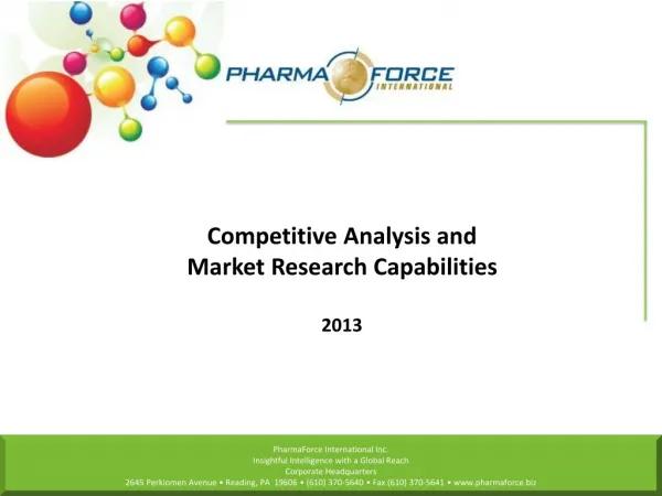 Competitive Analysis and Market Research Capabilities