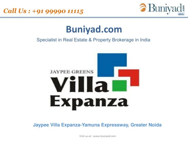 Jaypee offers new Villa Expanza For ooking Call 9999011115