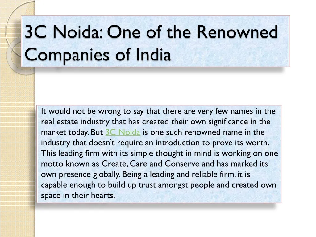 3c noida one of the renowned companies of india
