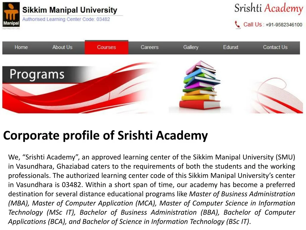 corporate profile of srishti academy