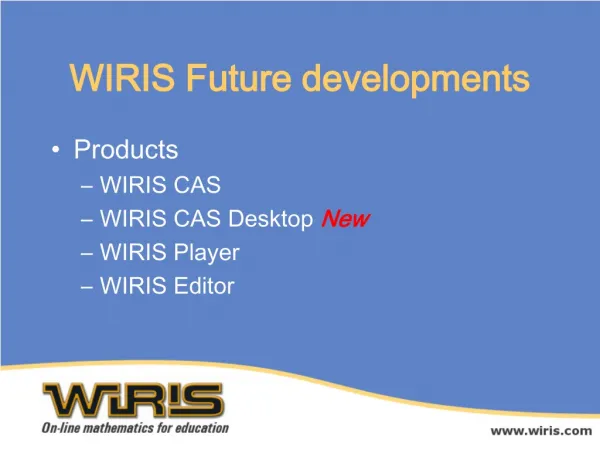 WIRIS Future developments