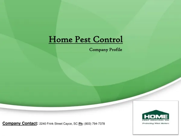 Home Pest Control Company Profile