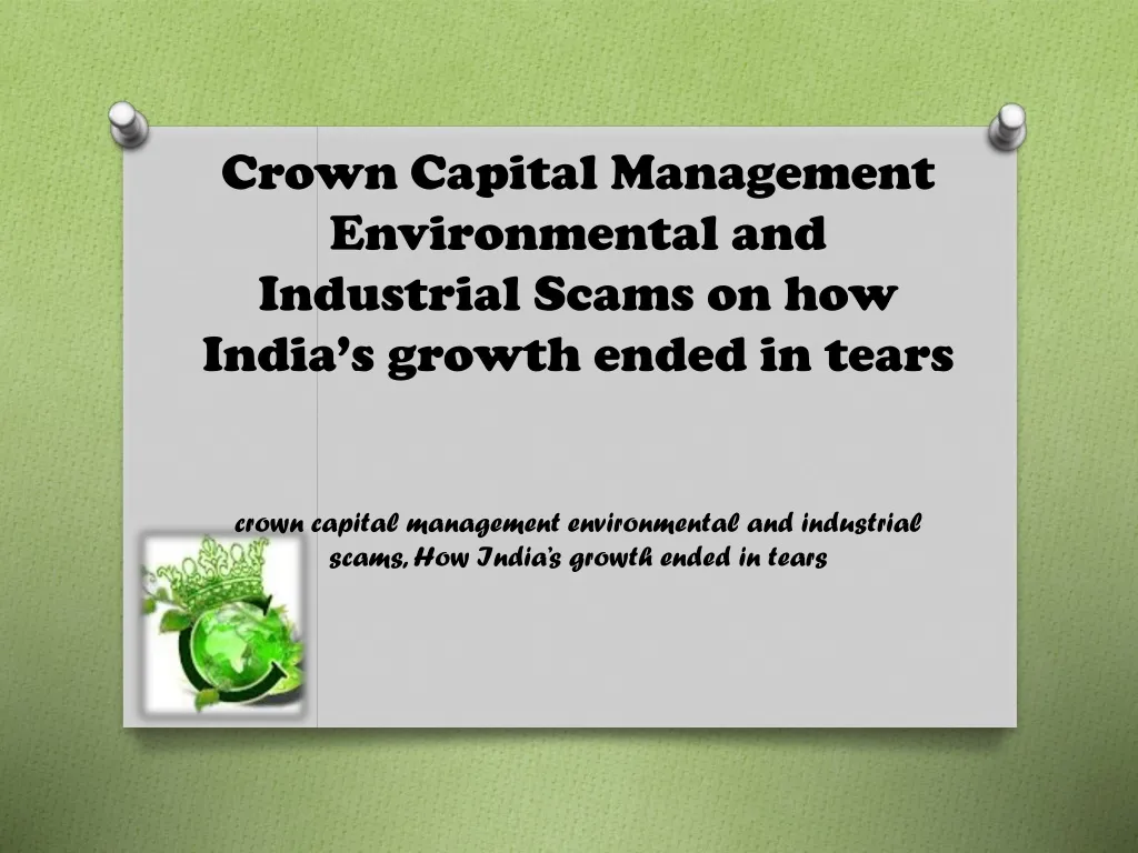 crown capital management environmental