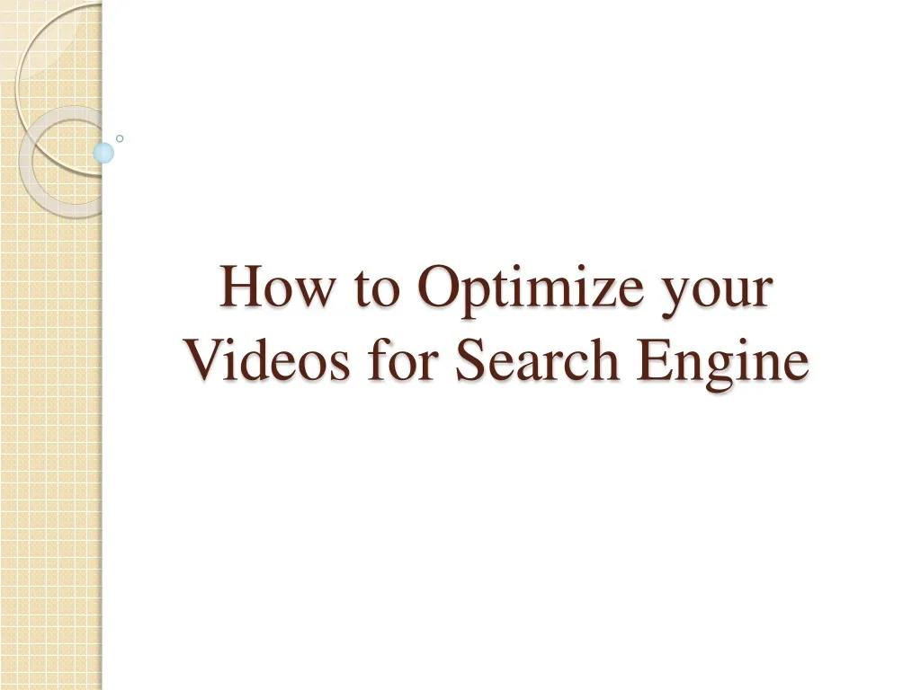how to optimize your videos for search engine