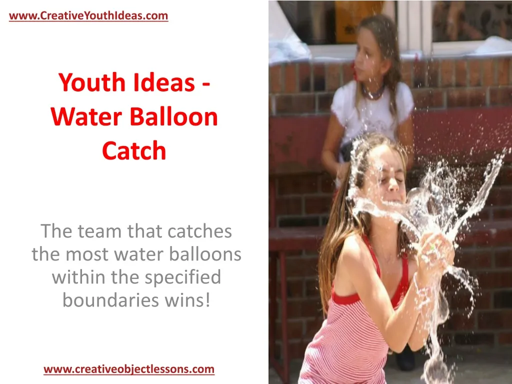 youth ideas water balloon catch