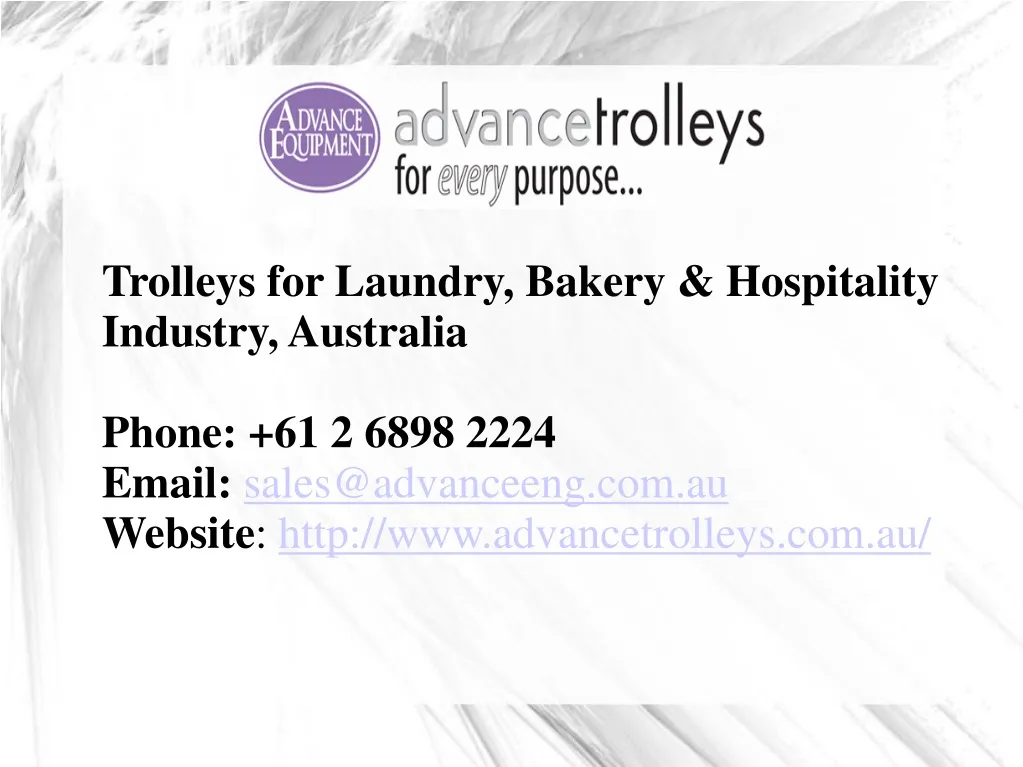 trolleys for laundry bakery hospitality industry
