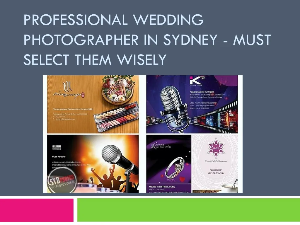 professional wedding photographer in sydney must select them wisely