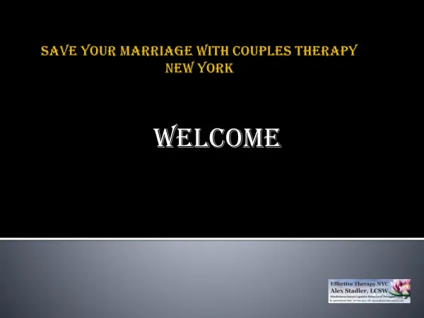Save your marriage with Couples therapy New York