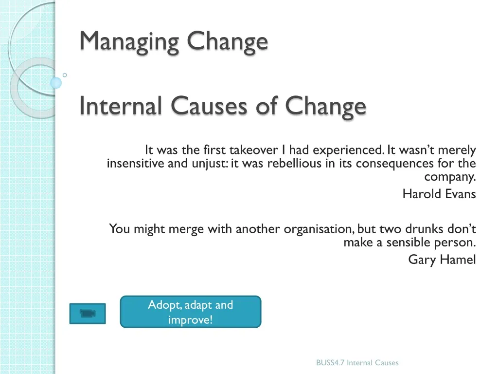 managing change internal causes of change