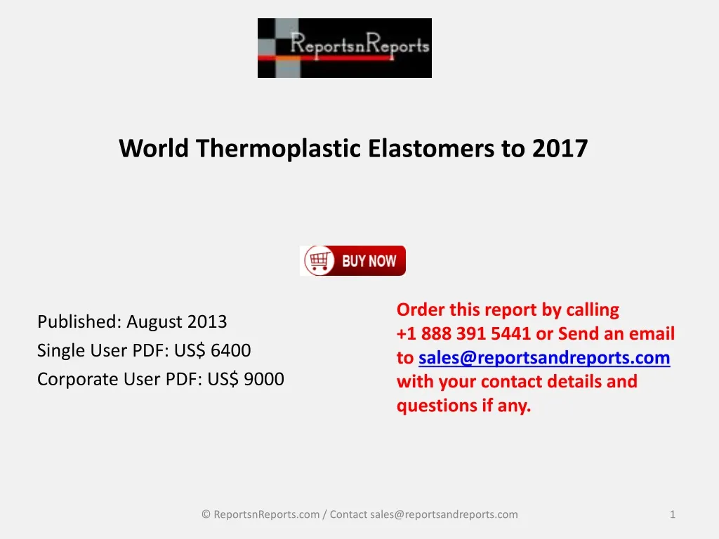 world thermoplastic elastomers to 2017