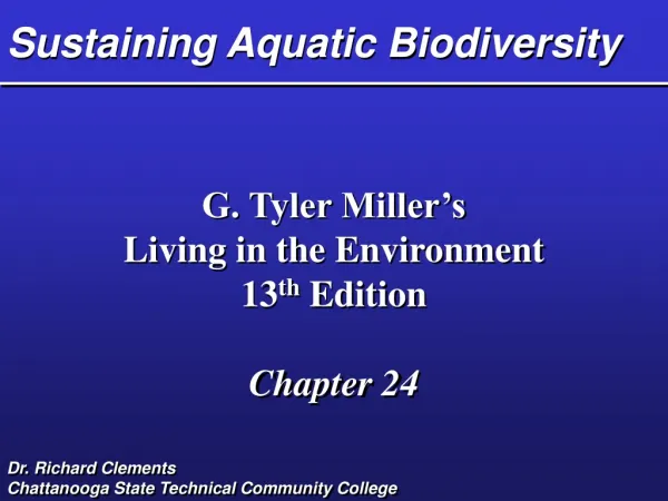 Sustaining Aquatic Biodiversity