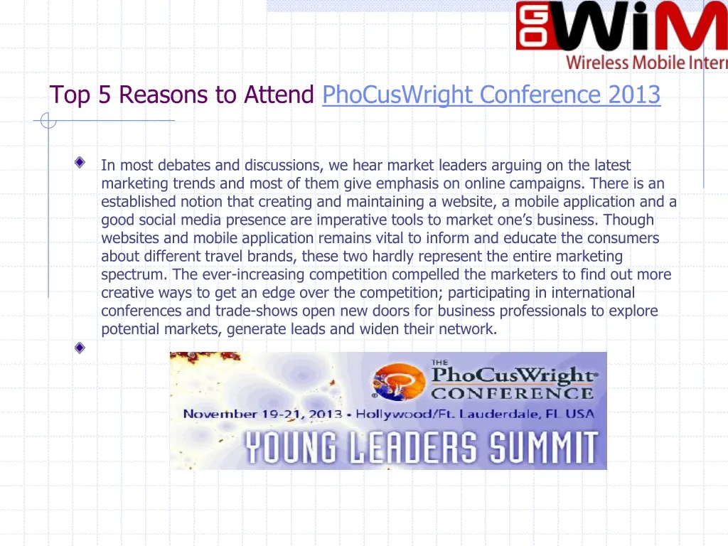 top 5 reasons to attend phocuswright conference 2013