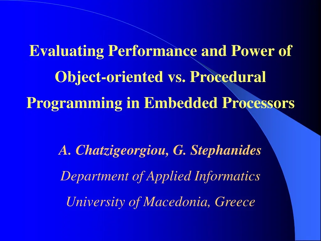 evaluating performance and power of object