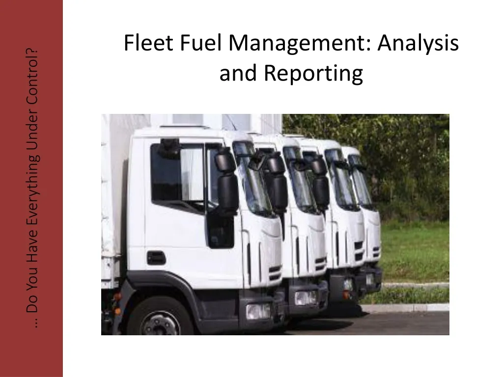 fleet fuel management analysis and reporting