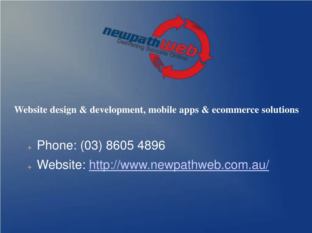 phone 03 8605 4896 website http www newpathweb com au