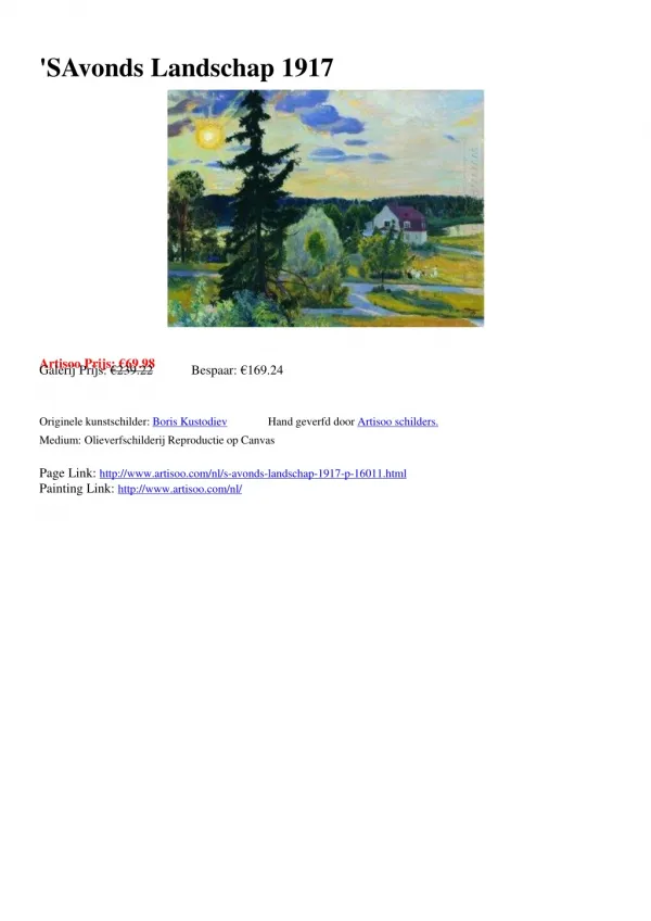 'S Avonds Landschap 1917 - Artisoo.com