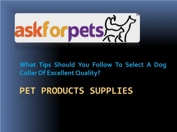 Pet Products Supplies
