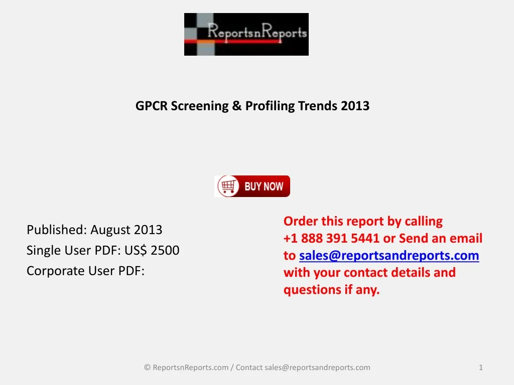 gpcr screening profiling trends 2013