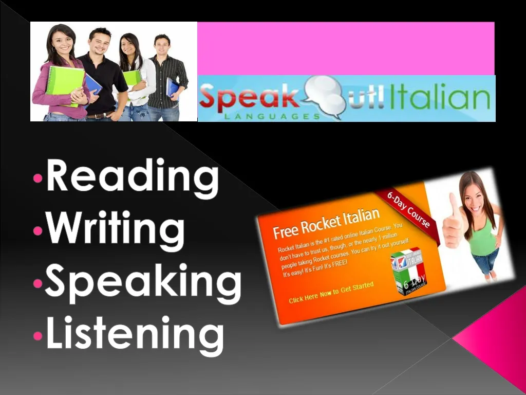 reading writing speaking listening