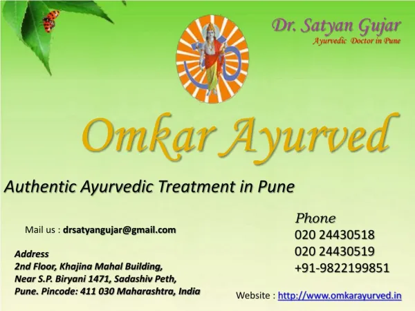 Authentic Panchakarma Treatment in Pune and Mumbai at Omkar