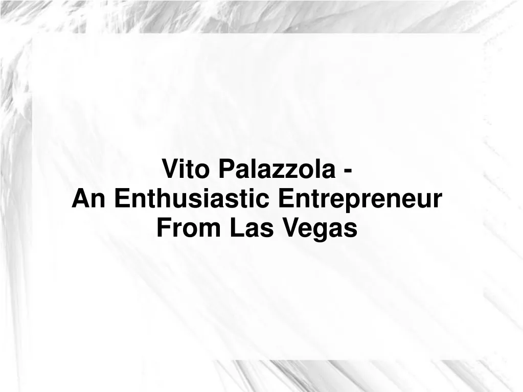 vito palazzola an enthusiastic entrepreneur from