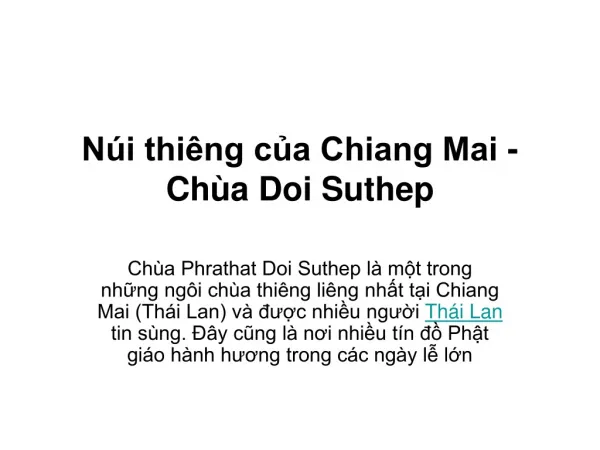 n i thi ng c a chiang mai ch a doi suthep