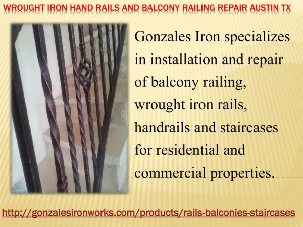 Wrought Iron Hand Rails and Balcony Railing Repair Austin TX