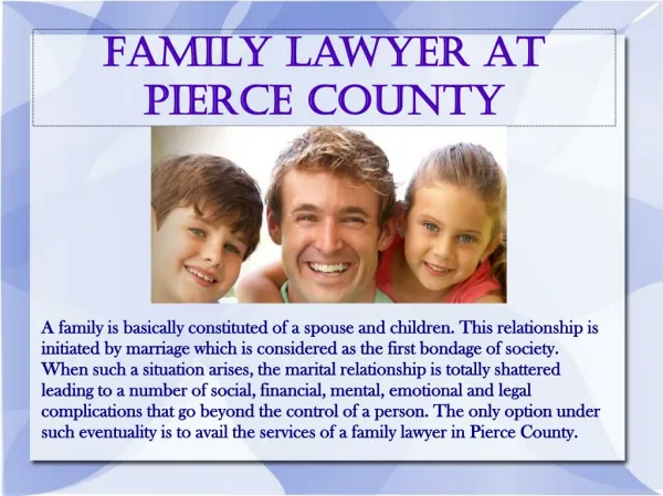 Family Lawyer at Pierce County