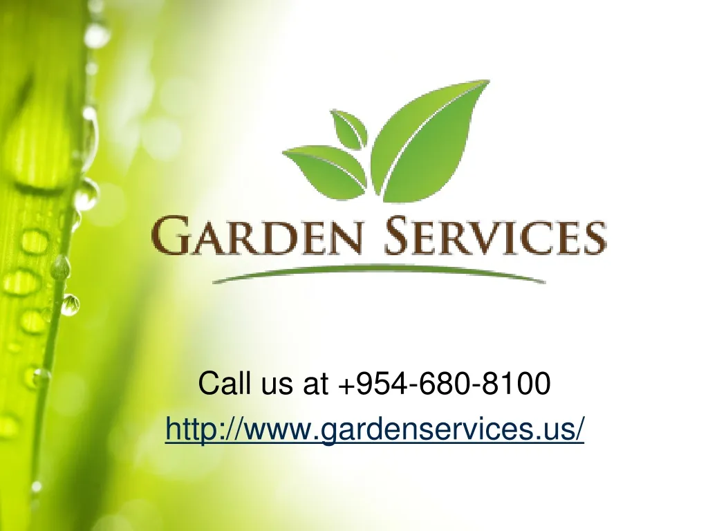 call us at 954 680 8100 http www gardenservices us