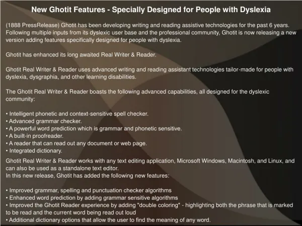 New Ghotit Features - Specially Designed for People