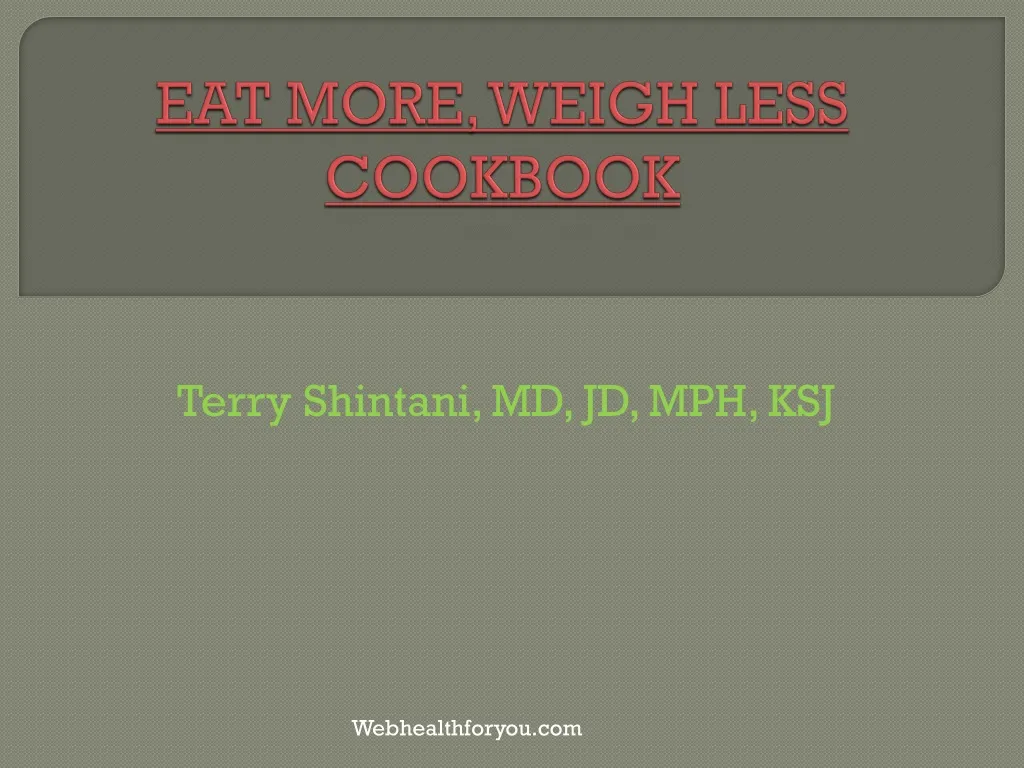 eat more weigh less cookbook