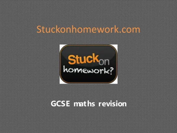 Stuckonhomework maths revision videos
