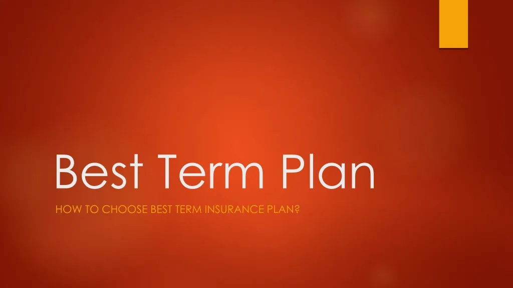 best term plan