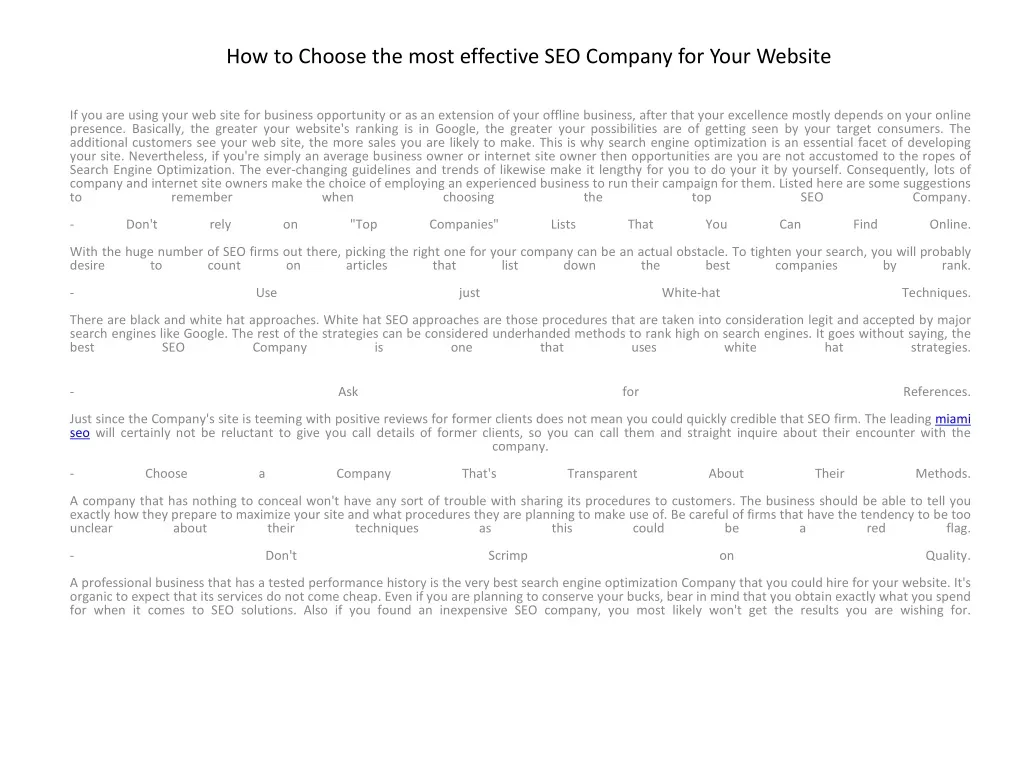 how to choose the most effective seo company for your website