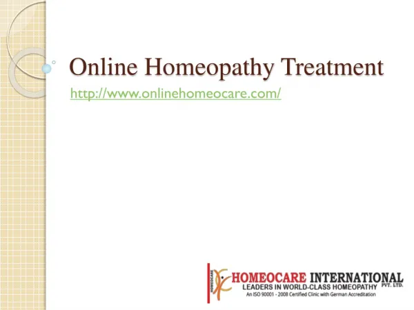Online homeopathy treatment