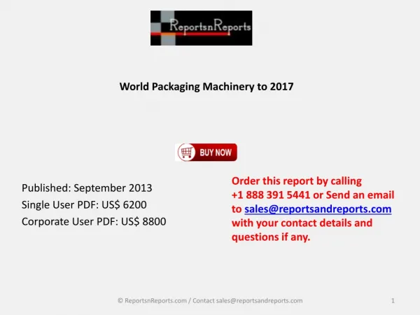 Global Packaging Machinery Market 2017